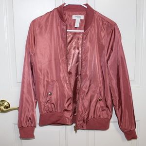 Pink Silk Bomber Jacket